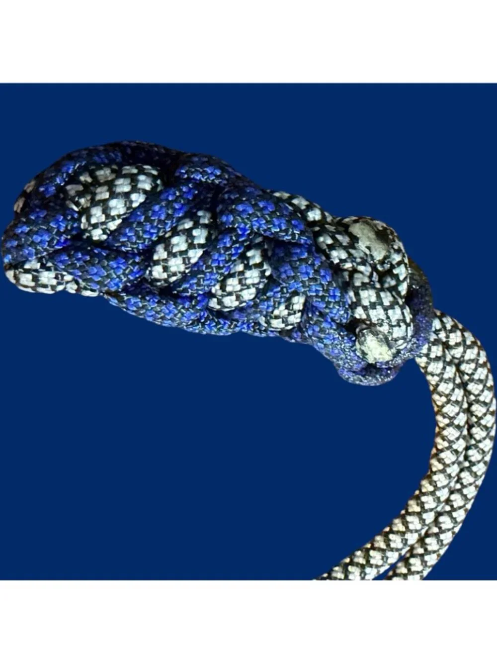 Braided Rope Lanyard Keychain Reflective Blue White Nautical Knot Loop
